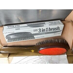 SWANK 3 in 1 Clothes Brush Lint Removal Shoe Horn Vtg West Germany Original Box